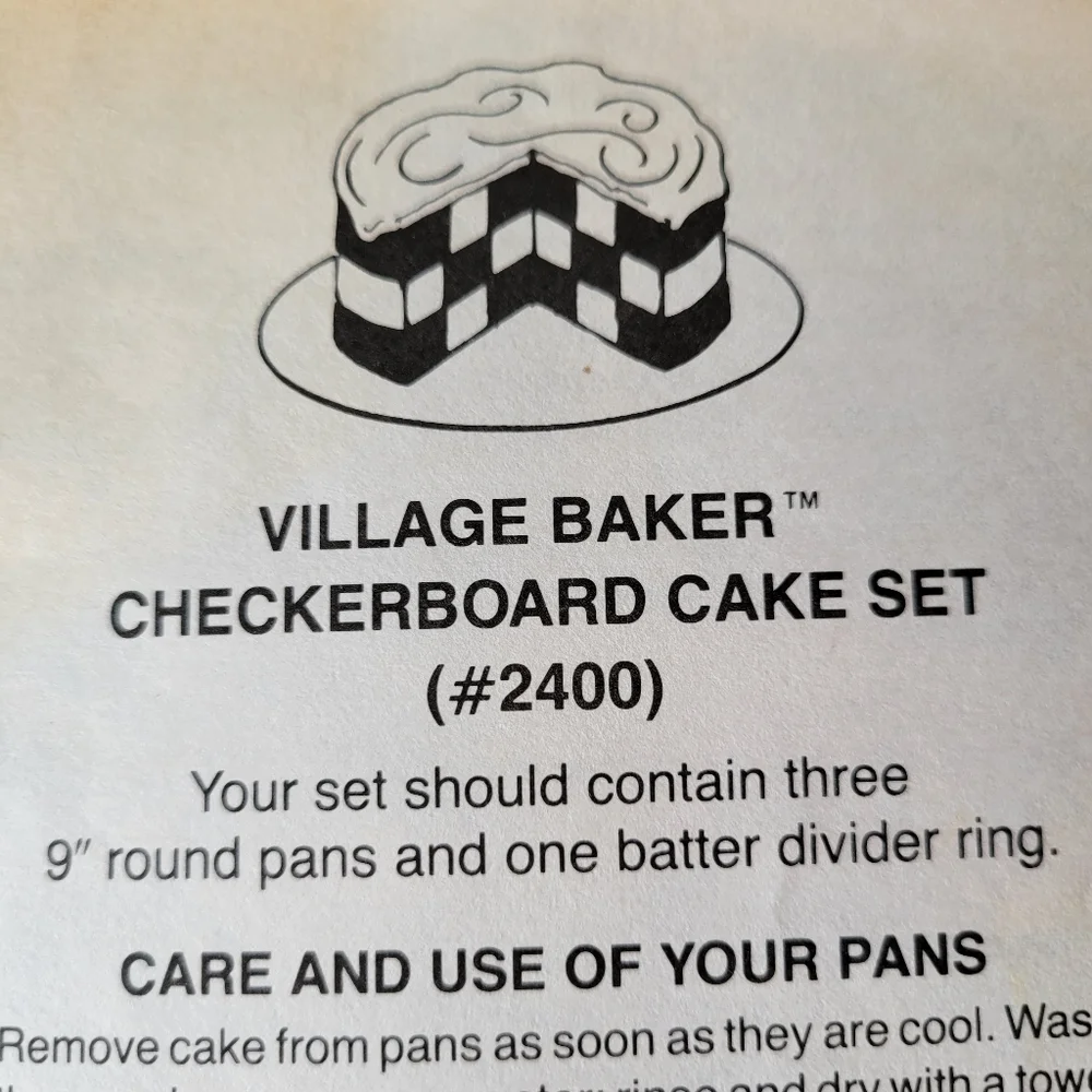 Vintage 1980s Checkerboard Cake Pan Set ~ Chicago Metallic ~ Made in USA